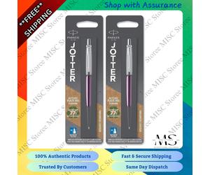 2x Parker Jotter Ballpoint Pen Victoria Violet Medium Blue Ink 1953244 - NEW