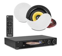 2x PD KVCS5 Ceiling Speaker System with Audizio Bolzano WiFi Amplifier, Bluetooth, CD & DAB+ Radio, HiFi Ceiling Speakers Kit