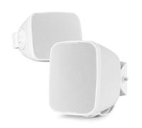 2x PD30TW 3 inch 100V Wall Mount Speakers for Indoor & Outdoor use, white Compact Wall Speaker System with IPX5 Weatherproof housing, bass radiator and flexible horizontal or vertical mounting