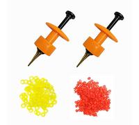 2X Pellet Bander Tool Micro Bait Bands Banding Match Coarse Fishing Terminal Tackle Set w/ 600 Bands (Orange)