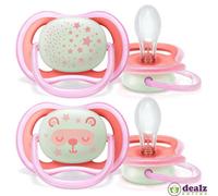 2x Philips Avent Ultra Air Night Baby Orthodontic Soother Dummy Nipple Pacifier