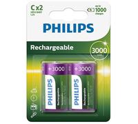 4x Philips C Size 3000 mAh Rechargeable Batteries LR14 HR14 Ready To Use UK NEW