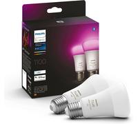 Philips Hue White and Colour Ambiance Smart Light Bulb 2 Pack 75W - 1100 Lumen [E27 Edison Screw] with Bluetooth. Works with Alexa, Google Assistant and Apple Homekit