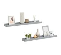 vidaXL 2x Picture Frame Ledge Shelves Grey MDF Living Room Wood Shelf Home