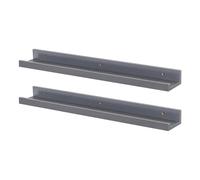 2x Picture Ledge Shelves Floating Wall Mounted Bookshelf Storage 57cm Grey