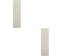 2x Plain Door Finger Plate 300 x 75mm Satin Stainless Steel Push Plate Loops Metallics One Size