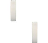 2x Plain Door Finger Plate 350 x 75mm Bright Stainless Steel Push Plate