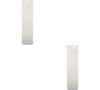 2x Plain Door Finger Plate 350 x 75mm Bright Stainless Steel Push Plate