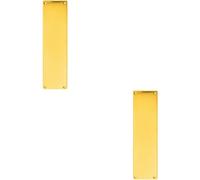 2X Plain Victorian Door Finger Plate 298 X 73mm Polished Brass Push Plate