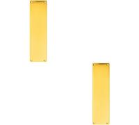 2x Plain Victorian Door Finger Plate 298 x 73mm Polished Brass Push Plate Loops Metallics One Size