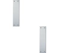 Loops 2x Plain Victorian Door Finger Plate 298 x 73mm Polished Chrome Push Plate Loops Multicolor