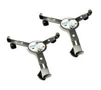 2x Plant Roller Metal Round Adjustable Ø 25 - 30 cm 3 Wheels Plant Caddy