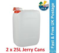 2x PLS 25L Jerry Can Water Storage Petrol Diesel Fuel Container Spout Camping