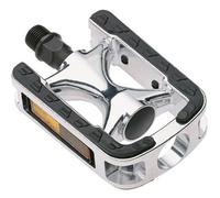 2x Point City Comfort Pedals Aluminum Kraton Silver 9/16"