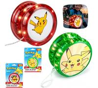 2x Pokémon Pikachu Light Up Yoyo - Flashing LED Yo-Yo Toy, Glow in the Dark Kids Toy, Outdoor Game & Party Favor Gift