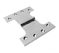 2X Polished Chrome Parliament Door Hinges - 4" x3" x5" - Opens 180º Recess Projection