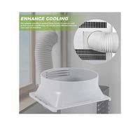 2X Portable Air Conditioner Exhaust Hose Coupler Window Adapter A/C Unit Tube Connector Parts Square to Round