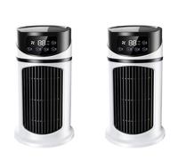 2X Portable Air Conditioner Home Mini Air Cooler Portable Air Conditioner for Office 6 Gears Wind Black White