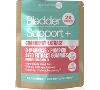 2X Potency Bladder Support Gummies. 700mg Cranberry Extract + 500mg Pumpkin Seed Extract. Reduce Leaks, Relieve Need to Go Urgency, Improve Sleep, Overactive Bladder. 90 Gummies - 1450mg.