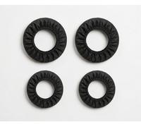 2X Pram Buggy Wheel Covers - Black Waterproof Pushchair Stroller Wheel Protectors - Floor Protection Covers for Indoor Use, Fits 12-25cm Wheels (2pcs Small + 2pcs Big)