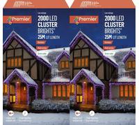 Premier 2000 Rainbow Multi Action LED Clusters Timer Christmas Lights