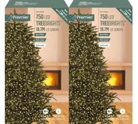 2x Premier 750 LED Multi-Action TreeBrights Christmas Tree Lights WARM WHITE