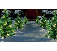 2x Premier Christmas Outdoor Garden LED Mini Tree Path Lights 6 Piece WARM WHITE