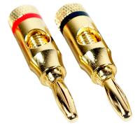 2x Premium 4mm Banana Plugs 24k Gold Plated Speaker Cable Amp HiFi Connectors