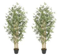 2x Premium Artificial Plants Outdoor Bamboo PE Foliages 150CM UV Protected Outdoor/Indoor