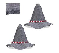 2x Premium Seppl Hat Made of 6 mm Thick Quality Felt, With Red-white Cord, Bavarian Felt Hat, Wide Rim, Grey