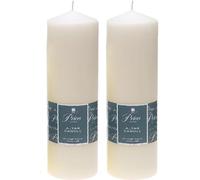 2x Price’s Altar Pillar Church Candle Large Round 50 Hour Ivory - 250mm x 80mm