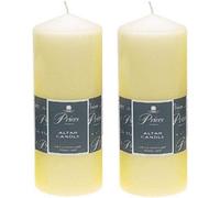 2x Price's Church Altar Candle Large Round Pillar Table Candles Long Burn Time