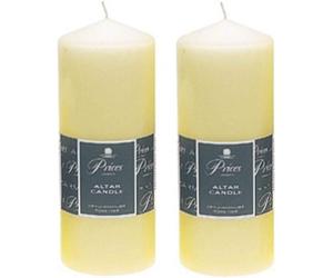 2x Price's Church Altar Candle Large Round Pillar Table Candles Long Burn Time