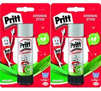 2x Pritt Glue Stick Original Arts Crafts Washable Child Safe Home Office 43g