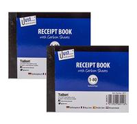 2X Professional Half Size Receipt Book 80 Page Invoice Pad with Carbon Sheet