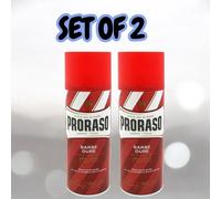 2X Proraso NEW Shaving Foam with Sandalwood Sandal Oil and Shea Butter 400ml Red
