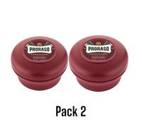 2x PRORASO Shaving Soap | RED for Coarse Beards |Sandalwood and Shea |150ml Bowl