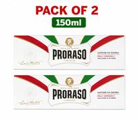 2x Proraso White Shaving Cream Tube 150ml sensitive Skin Green Tea And Oatmeal