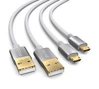 2x PS4 controller charging cable, 4m cable for Playstation 4, Sony PS4, PS4 Slim, Microsoft Xbox One controllers, micro USB charging cable, white