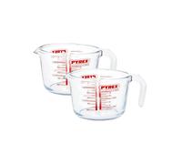 2x Pyrex Large Glass Measuring Jug 1000ml Classic Kitchen Measurement