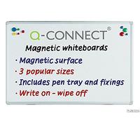 2x Q Connect Magnetic Whiteboard Drywipe Notice Board 900x600mm