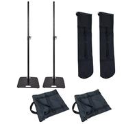 2x QTX Speaker Stand Square Base inc Carry Bags