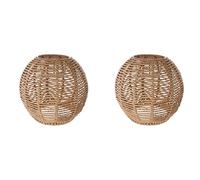 2X Rattan Lamp Cover Handmade Woven Chandelier Retro Lampshade Homestay Lampshade Decorative Chandelier