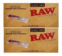 2X RAW Glass Tip 6 x 34 mm Round Mouthpiece - Bundled by GetInStyle Shop