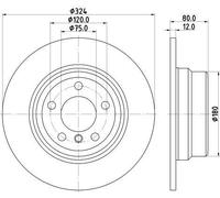HELLA 8DD 355 127-651 Brake disc