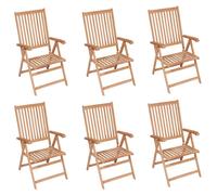 2x Reclining Garden Chairs Solid Teak Wood Outdoor Patio Deck Furniture