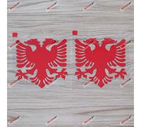 2X red 10.2cm Albania Flag Double-Headed Eagle Decal Sticker Car Vinyl die Cut no bkgrd