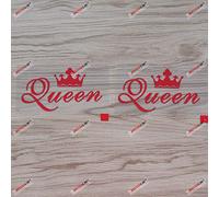 2X red 10.2cm Queen Crown Decal Sticker Car Vinyl no bkgrd Die Cut