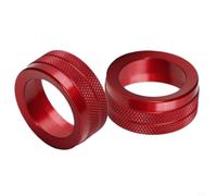 2x Red Anodized Aluminum Volume Radio Switch Knob Covers