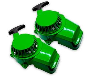 2x Red Circles Green Mini Moto Metal Pull Start for 47cc & 49cc Air Cooled Minimoto, Mini Dirt Bike & Quad - Durable Metal Casing & Cog, 3 New Bolts Included
